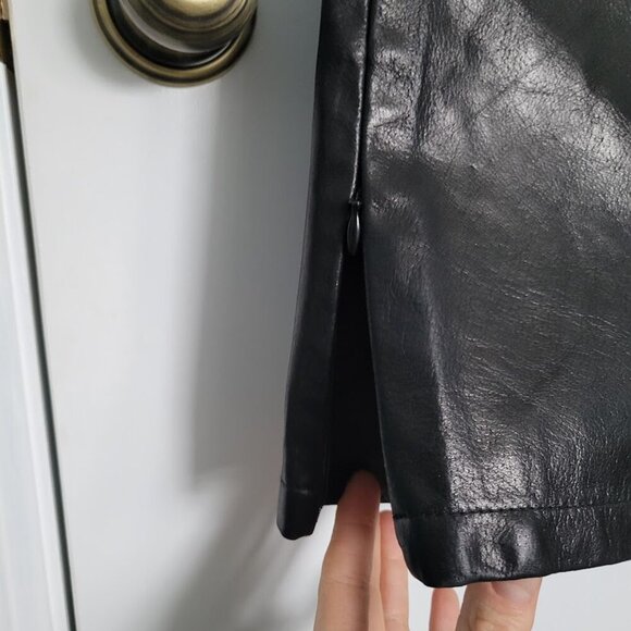 100% LEATHER Pants Womens Sz 6 Boot Cut, Zip front & Leg bottom Motorcycle - Picture 2 of 8